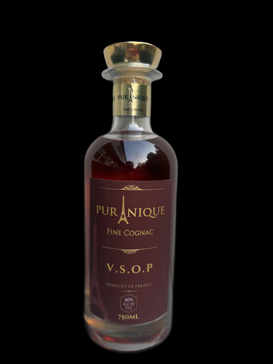 Puranique Fine Cognac V.S.O.P bottle