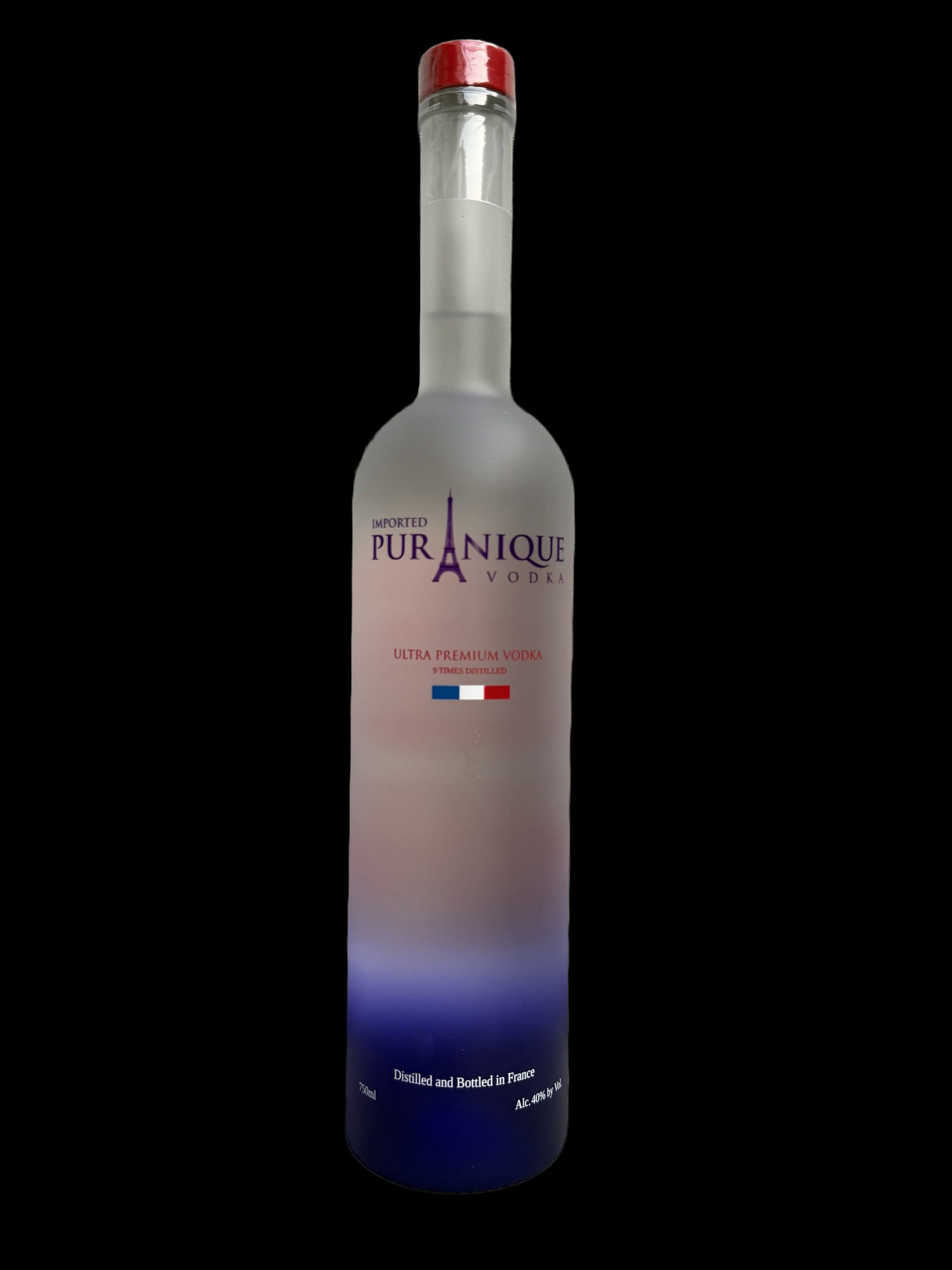 Puranique Ultra Premium Vodka bottle - 9 times distilled